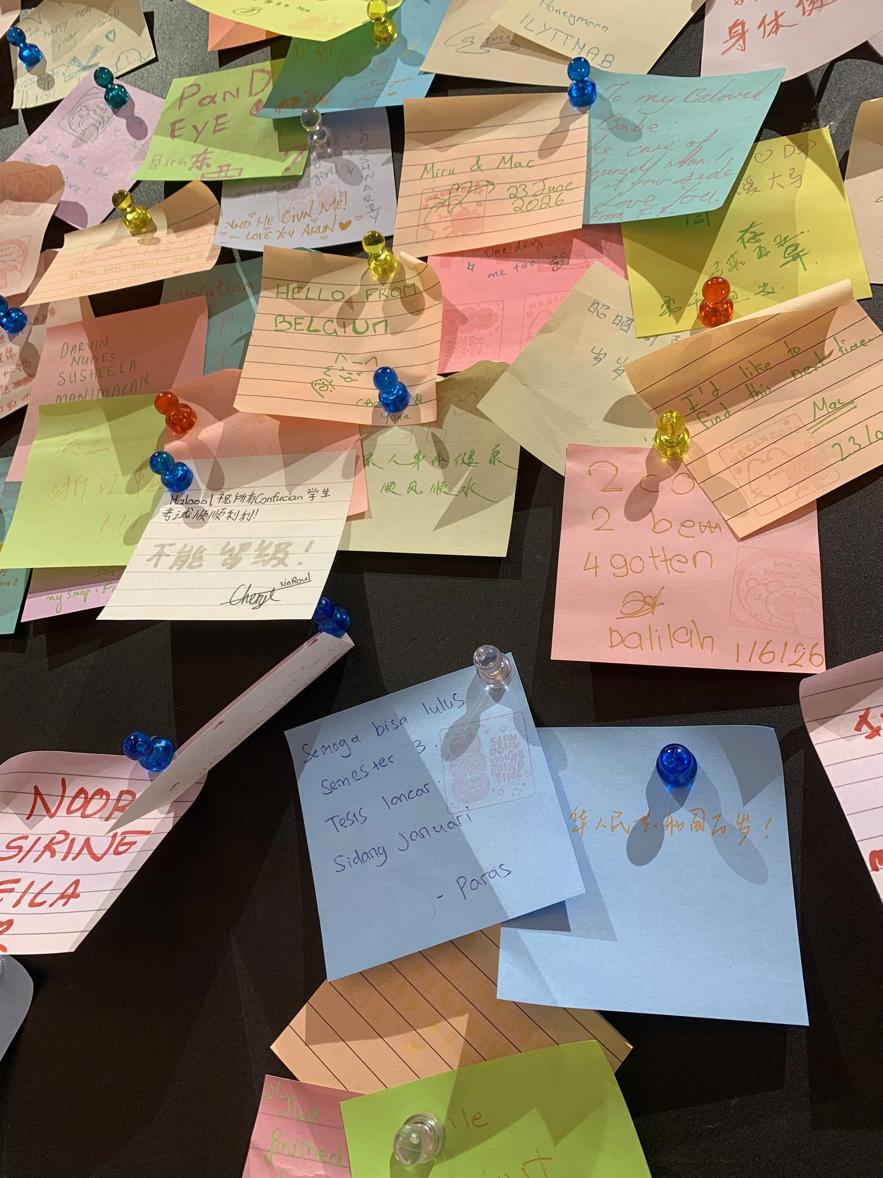 Stopping by the QPocket wish wall at Pasar Seni